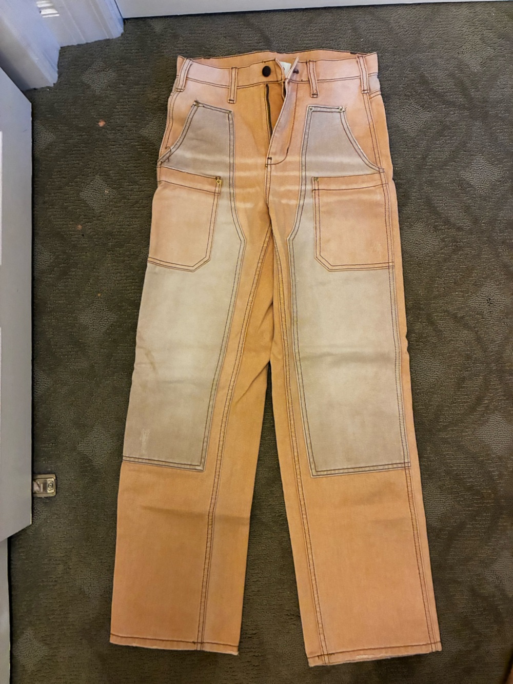 BDG Women’s Two-Tone Tan and Beige Slim Straight Jeans
